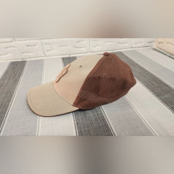 Kodiak 100 Leather Patch Est 1910 Hat Beige Brown Strapback Baseball Cap - Picture 4 of 9